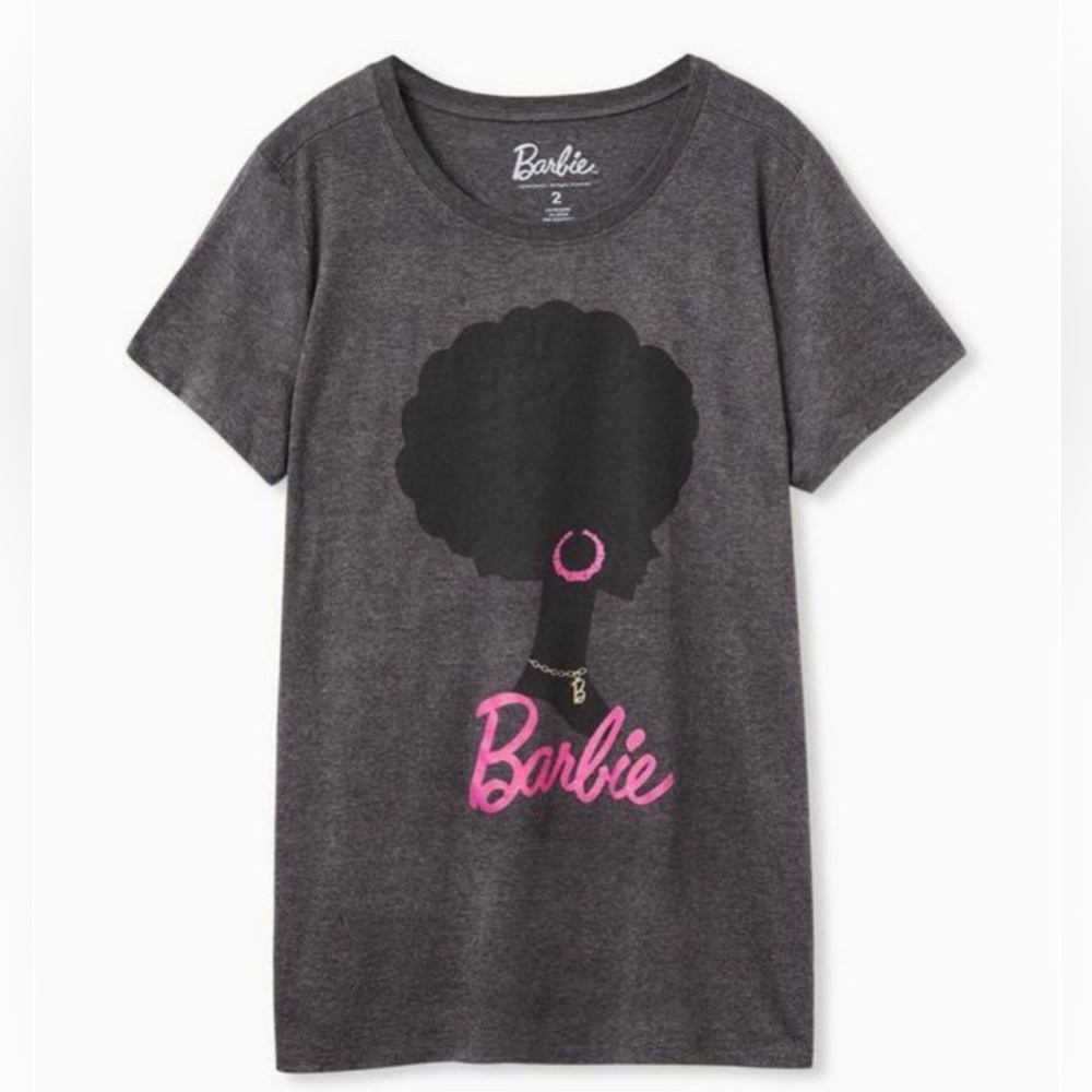 Torrid Slim Fit Crew Tee - Barbie Charcoal Grey Size 2X